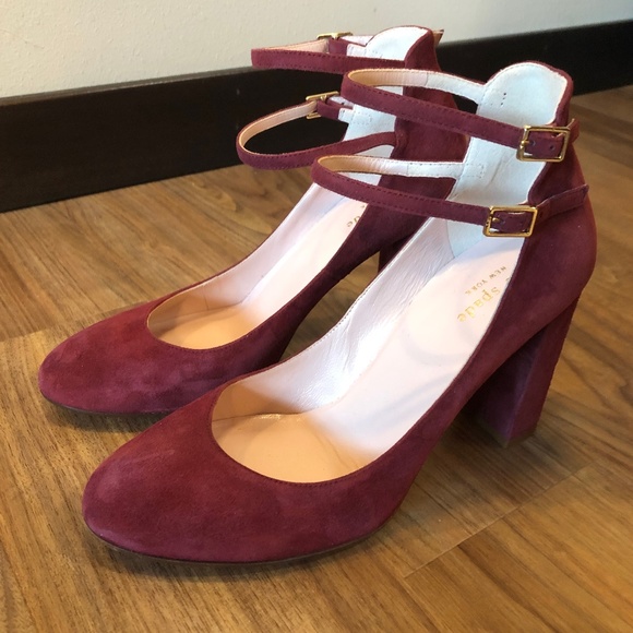 Kate Spade Baneera Red Chestnut Burgundy Heels - Picture 1 of 10